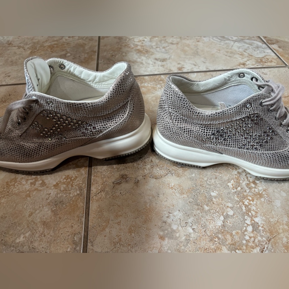 Hogan Taupe Metallic Embellished Women's Sneaker obo - Picture 7 of 9